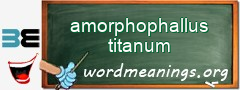 WordMeaning blackboard for amorphophallus titanum